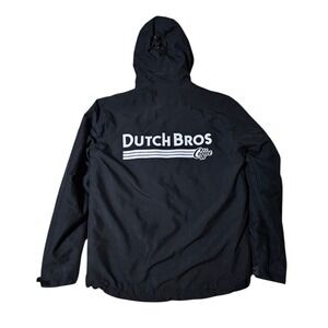 Port Authority Dutch Bros Coffee Employee Jacket Medium Hooded Black Full Zip
